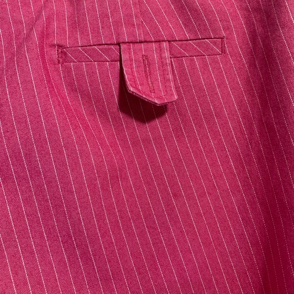 Next Capri Trousers Pink Pinstripe Cotton Blend Cuffed Hem With Pockets UK 14 - Picture 9 of 13